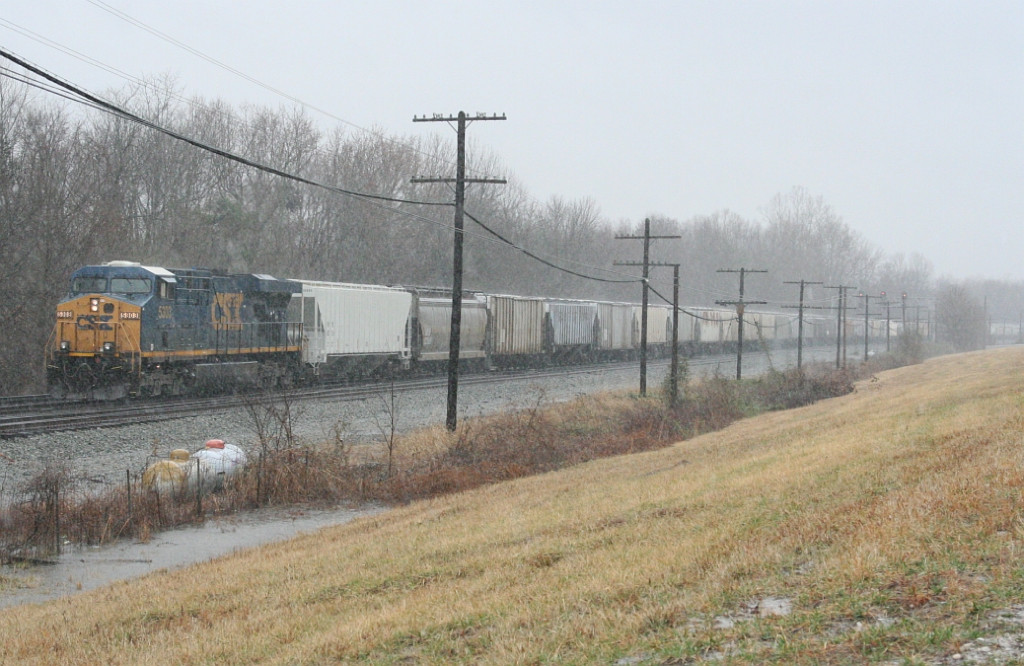 CSX 5303 solo with the empty grain train